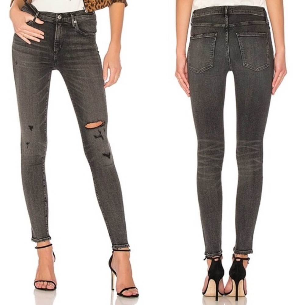 AGOLDE Sophie Distressed Ankle crop jeans